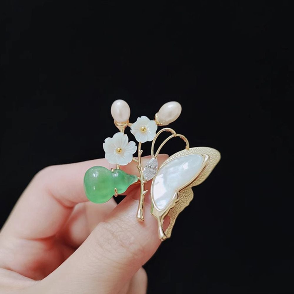 [오늘출발] 자연주의 담수진주 자개 연옥 그린마노 보석 브 안마