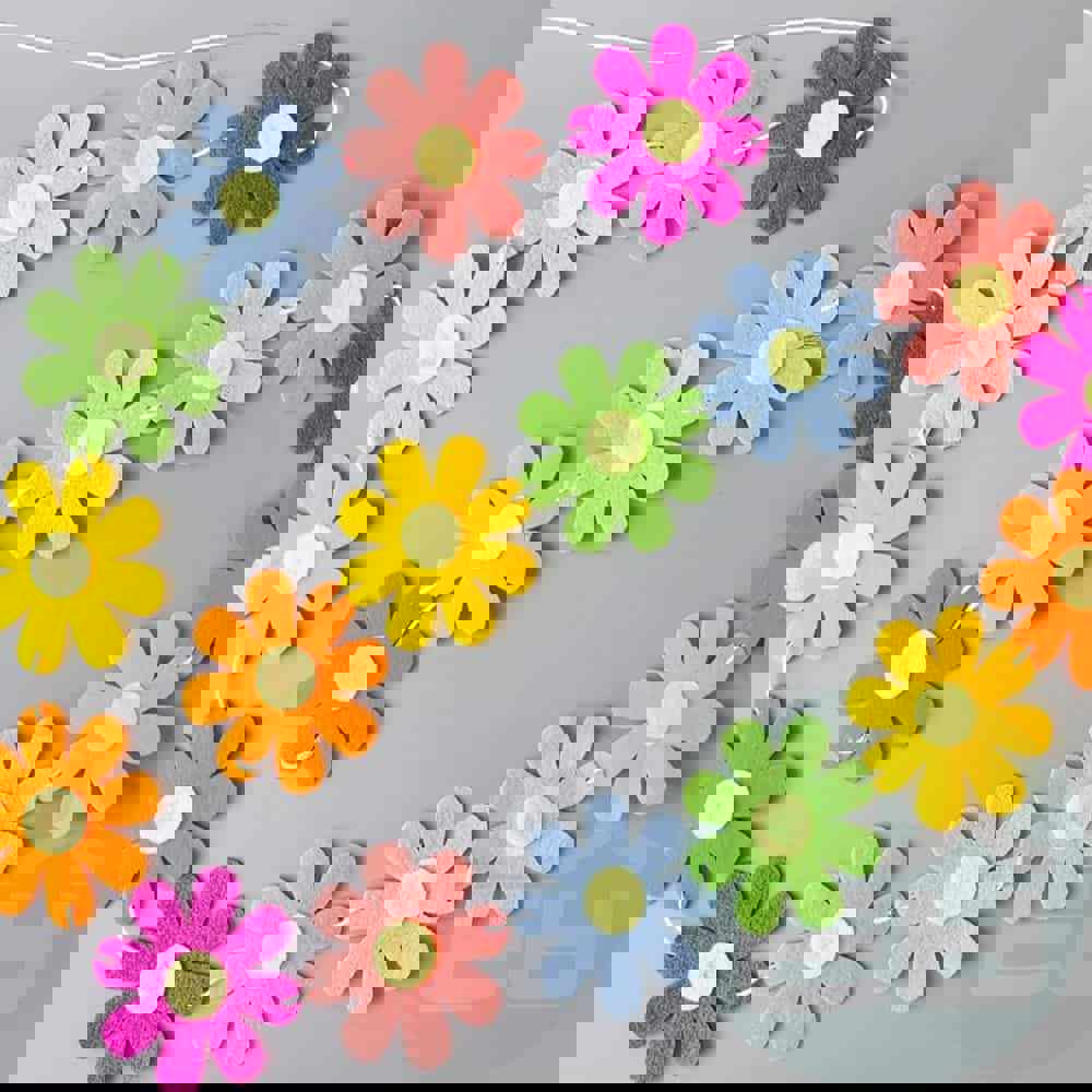 위라이즈 플라워 파티 가랜드(파스텔믹스) 생일축하소품 홈파티데코 파티데코 벽장식 파티수술 이벤트장식