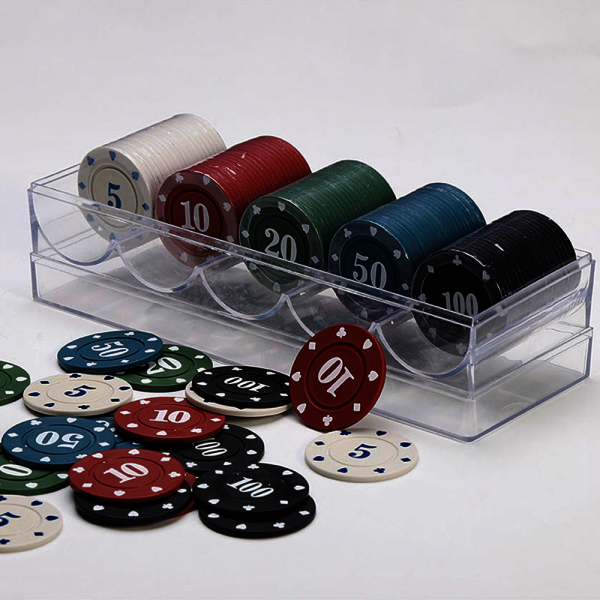 포커칩 100P 5단위 세트 카지노 게임칩 휴대용 생활방수 가족모임 동호회 카드놀이