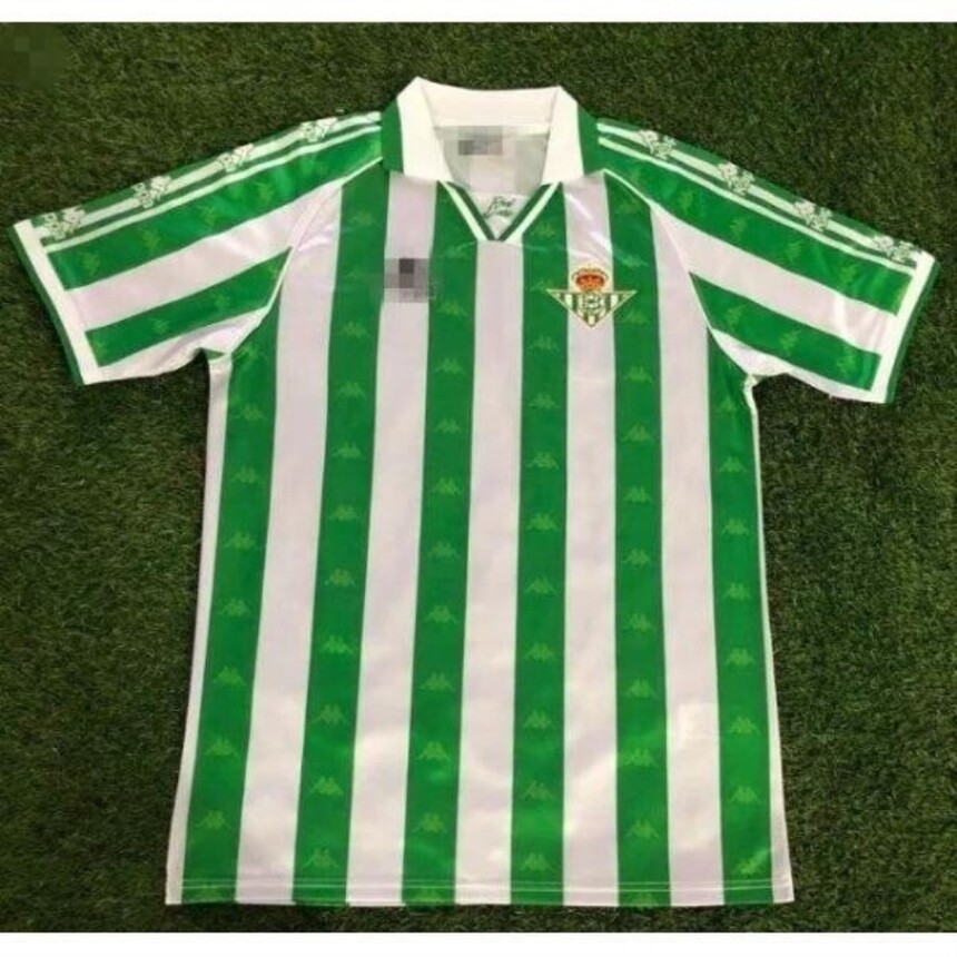 95/97 스페인 프리메라리가 레알 베데스 홈 빈티지 유니폼/축구복/블라우스/백록색 줄무늬