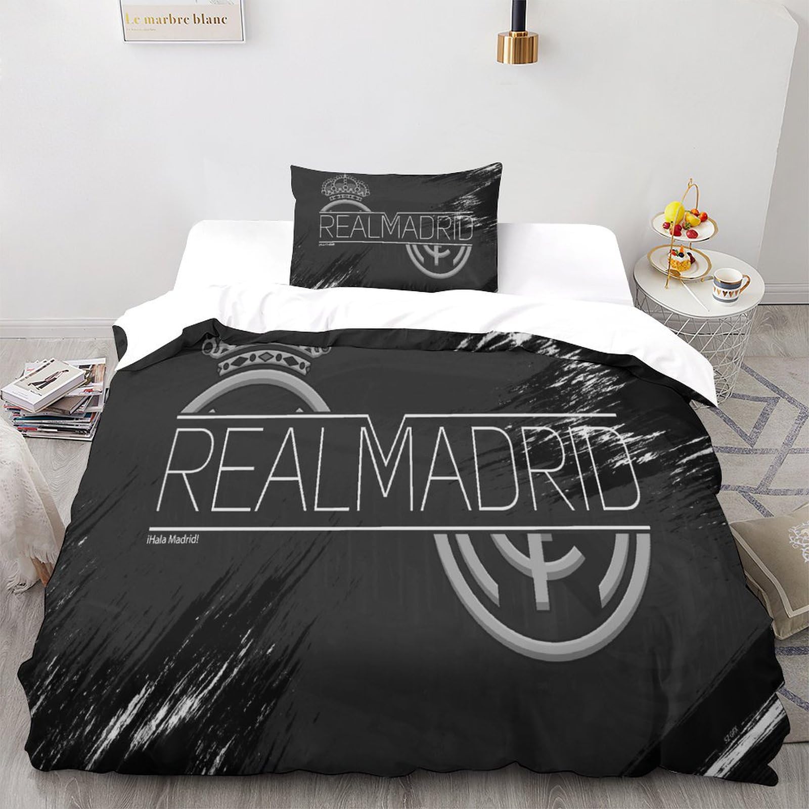 프리메라리가 FC 레알 마드리드 이불 배게 커버 세트 - 싱글더블킹 사이즈 FC Real Madrid Official