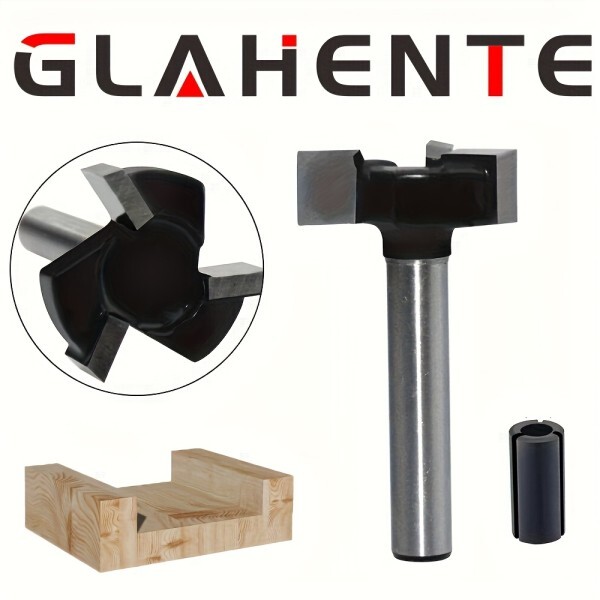 로로구대? 2개입 1/4인치 샹크 라우터 비트 세트 T-슬롯  그루브 밀링 커터 트리플 플루트 목공 슬롯팅