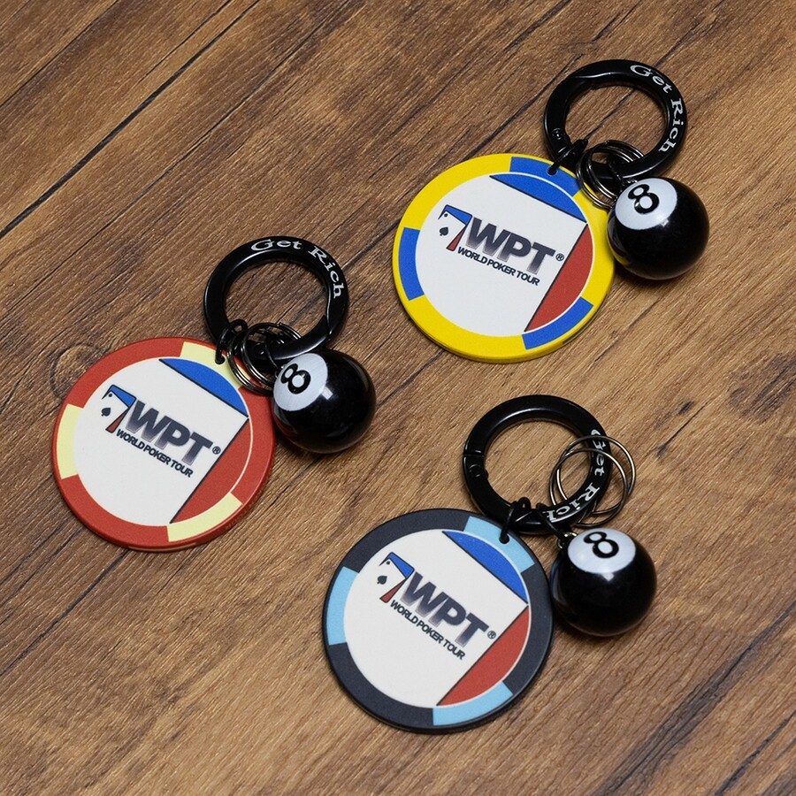 WPT 월드 포커 투어 키링 카지노 홀덤 칩 에잇볼 행운 굿즈 차키 가방 열쇠고리