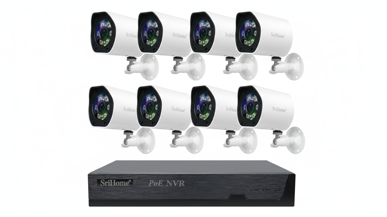 8채널 NVR CCTV 카메라 녹화기 풀패키지 실외형x8 FHD 500만화소 PoE 기능지원