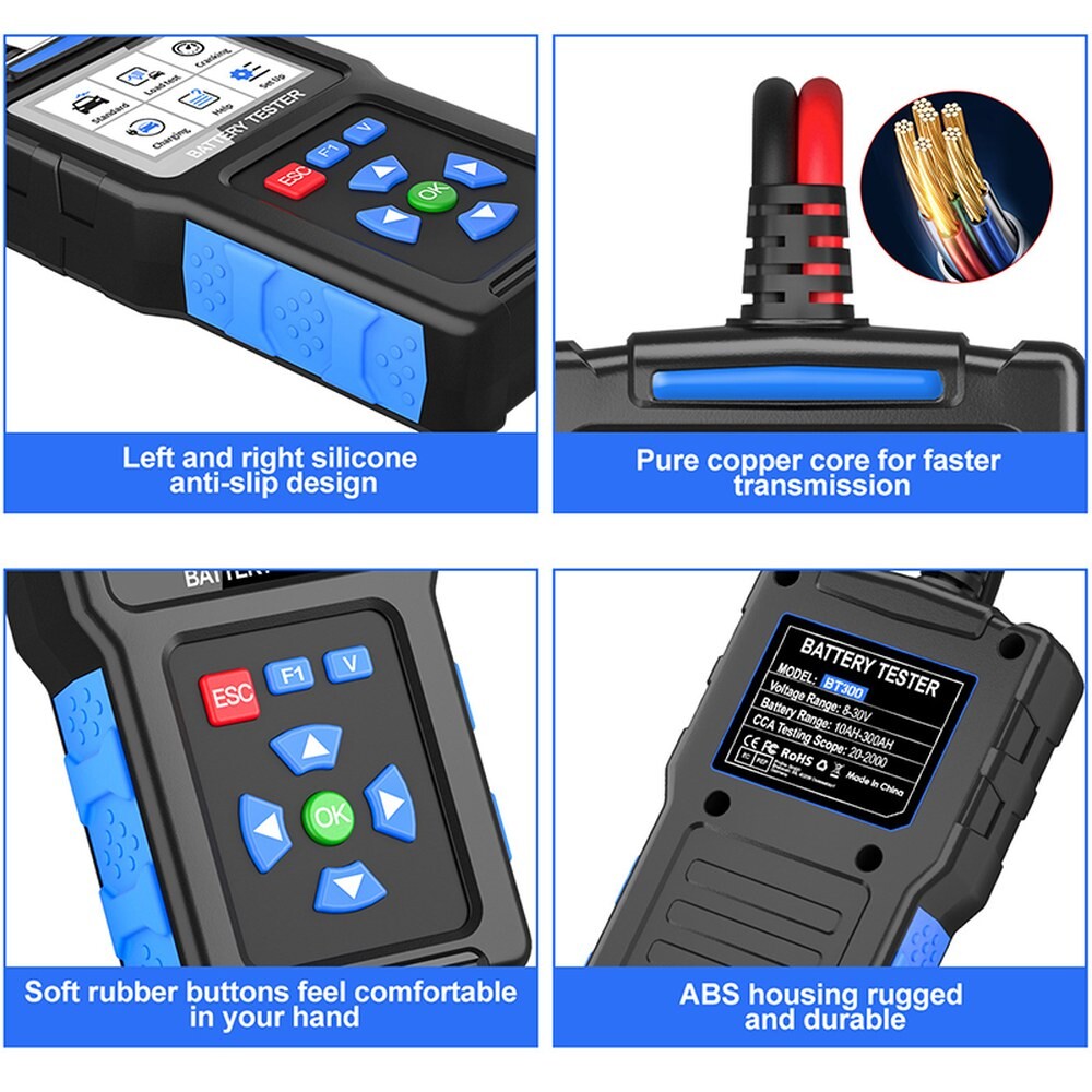 [오늘출발] 배터리 24V 12V 분석기 SUV 보트용 오토바이 트럭 테스터 OBD ATV 자동차 도구 BT300 s-3Q