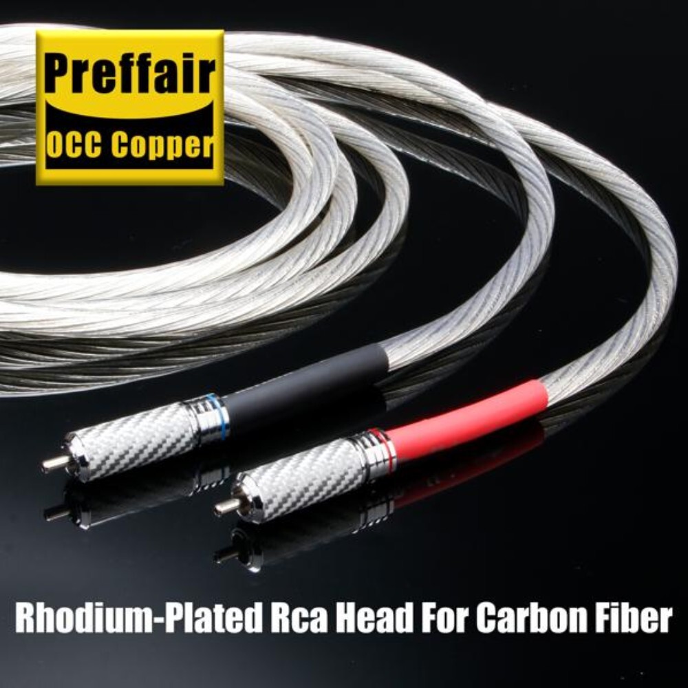 [오늘출발] Preffair X428R1720 6N OCC 은도금 하이파이 RCA 오디오 케이블DAC/AMP/CD/DVD용 탄소 섬유 RCA 플러그 커