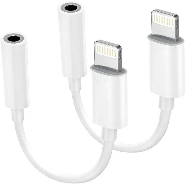 [호환] 8753467 케이블 헤드폰 헤드셋 어댑터 이어폰 마스터링크 2팩 라이트닝과 3.5mm 잭 아이폰 모델과 호환 음