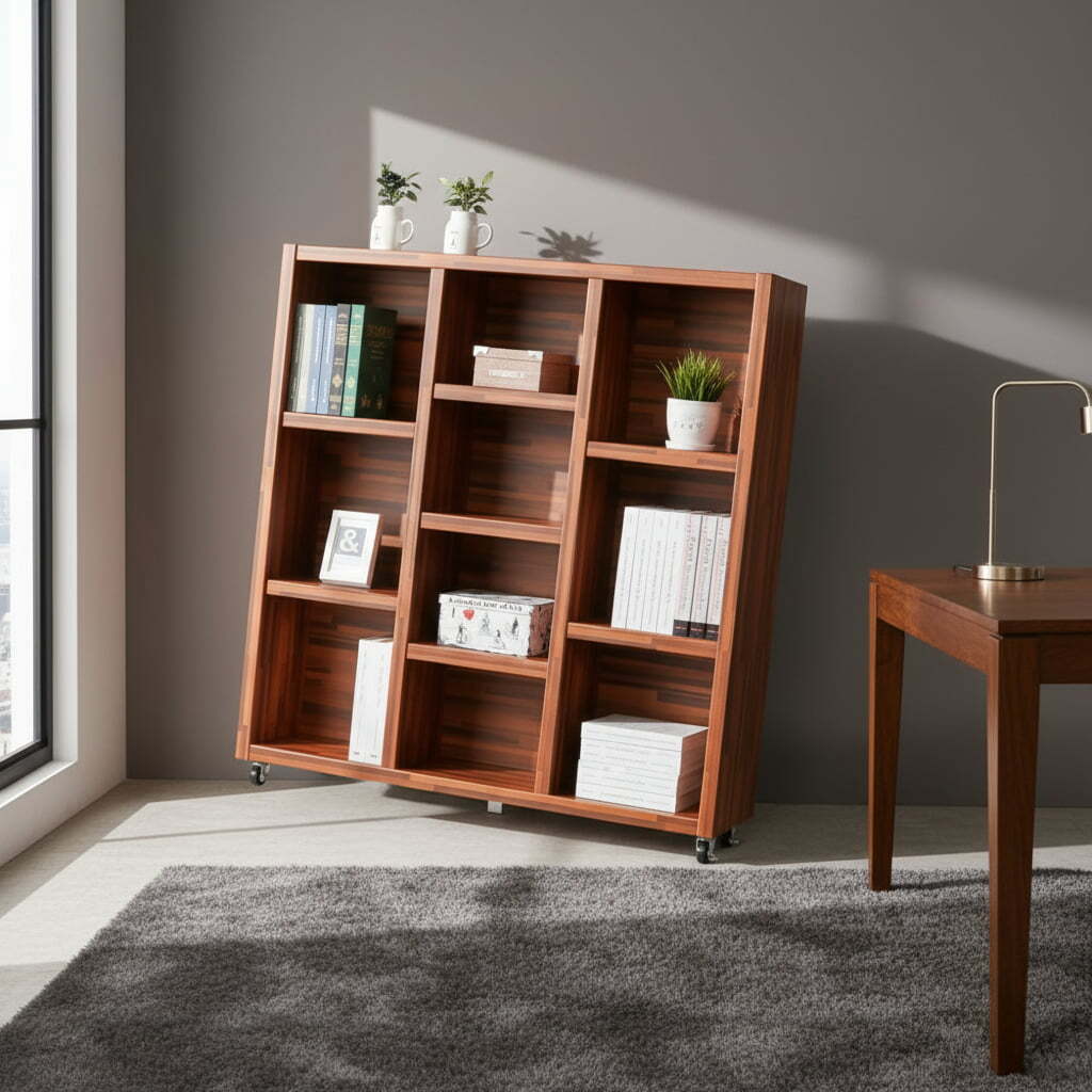 [오늘출발] 10칸 바퀴형 책장 1200 서재책장 학원책장 이동식책장 북카트 만화책장