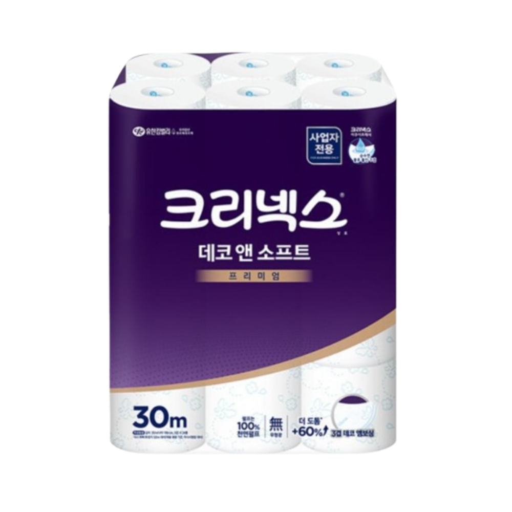 크리넥스 크리넥스 데코앤소프트 3겹 두루마리 화장지 30M x 24롤 x 1팩