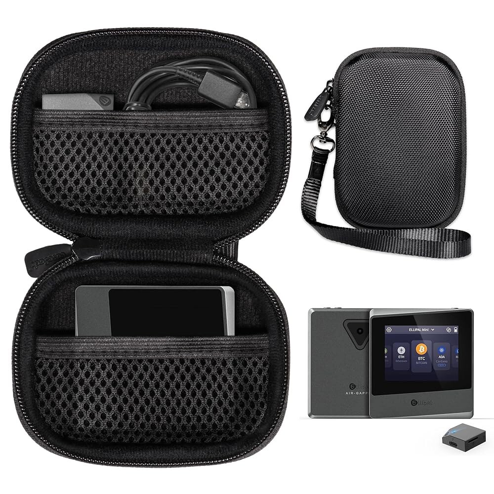 엘립탈 하드웨어 지갑 에어갭 및 인터넷 독립 암호화폐 타이탄 미니용 케이스색 비트코인 케이스