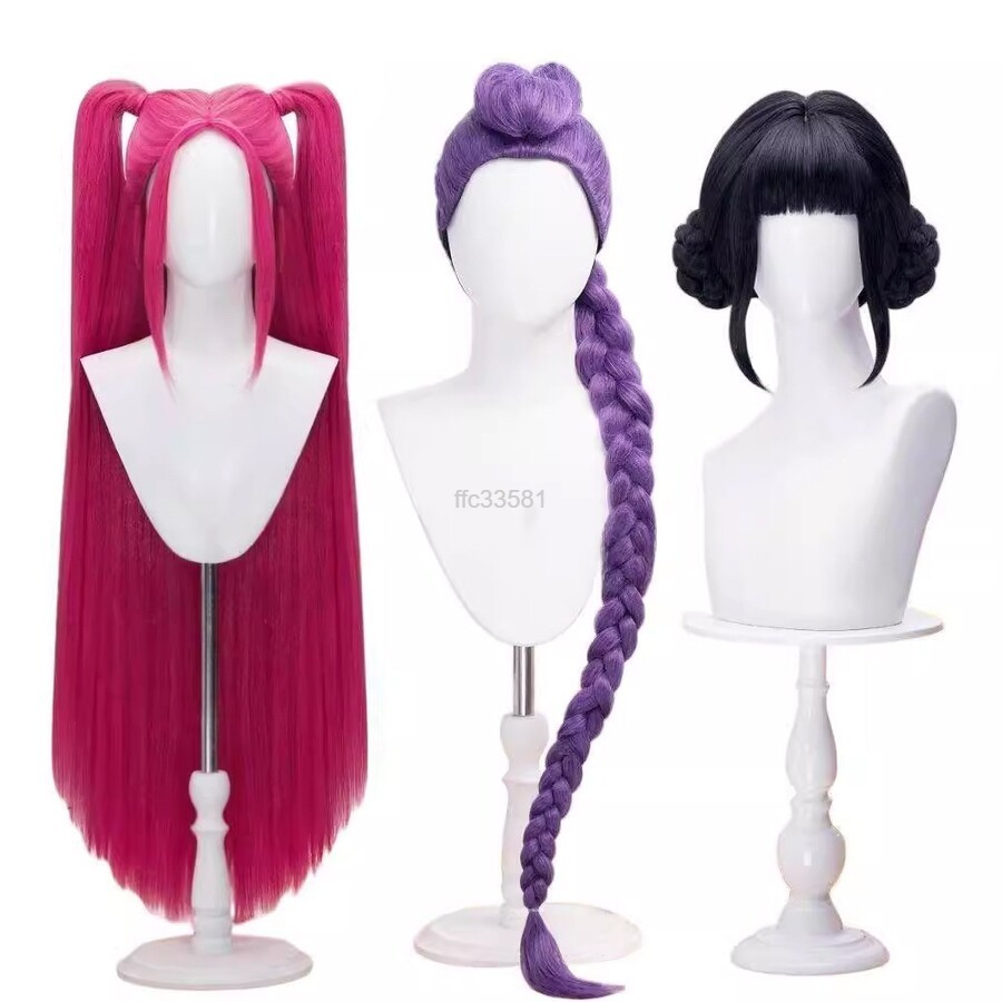 케이팝 데몬 헌터스 코스프레 가발 조이 루미 미라 할로윈 소품 어린이 성인