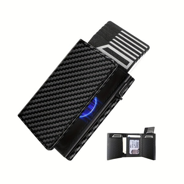 [오늘출발] 코인 슬롯이 있는 슬림 지갑 신용 카드 남성용 마그네틱 클로저 RFID 보호