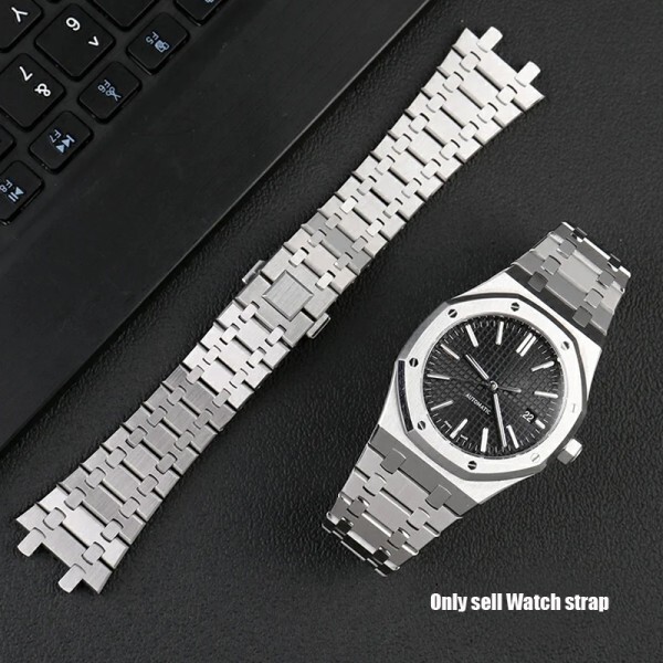 [오늘출발] AP 15400 Audemars Piguet Royal Oak 스트랩 남성용 실버 방수 팔찌 26mm 904L 스테인레스 스틸 시계 밴드