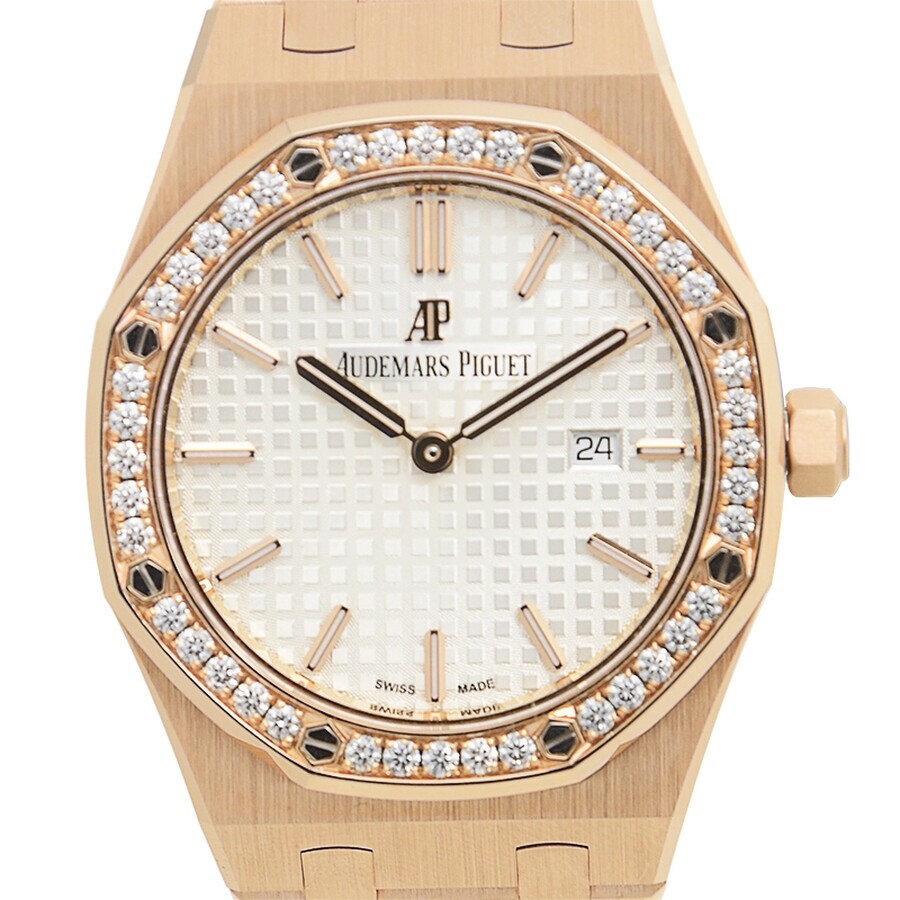 오데마피게 Audemars Piguet Royal Oak Silver Dial 18kt Rose Gold Ladies Watch 67651ORZZ1261OR01 Metal