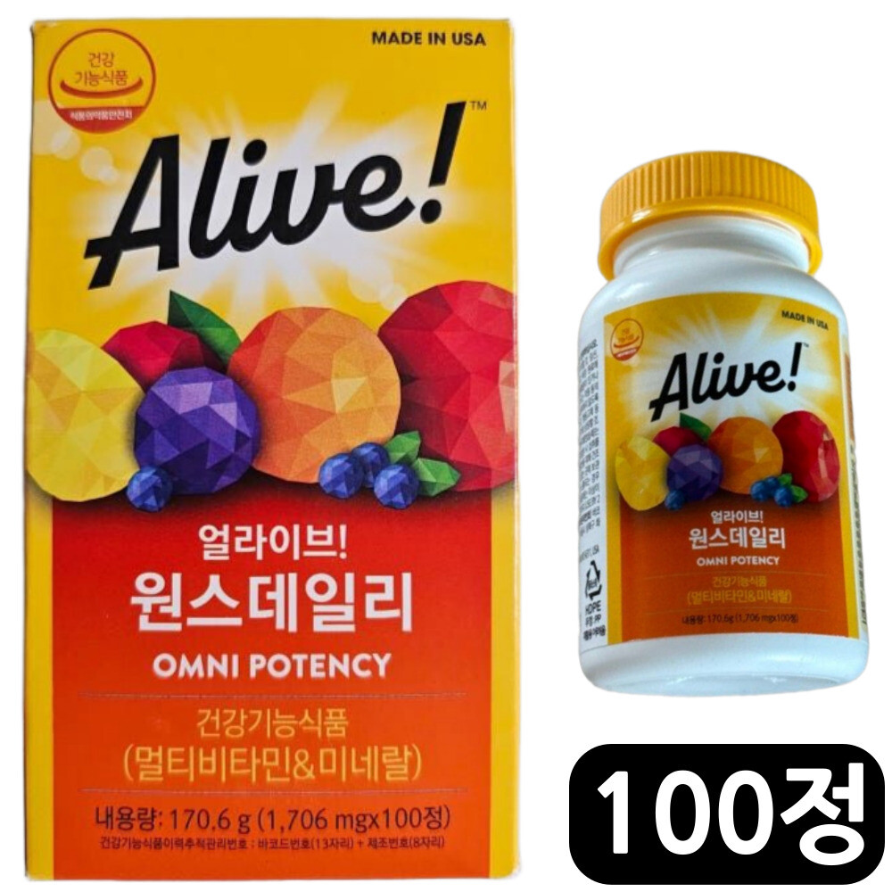 얼라이브 얼라이브 원스데일리 멀티비타민 100정 2박스 200일분