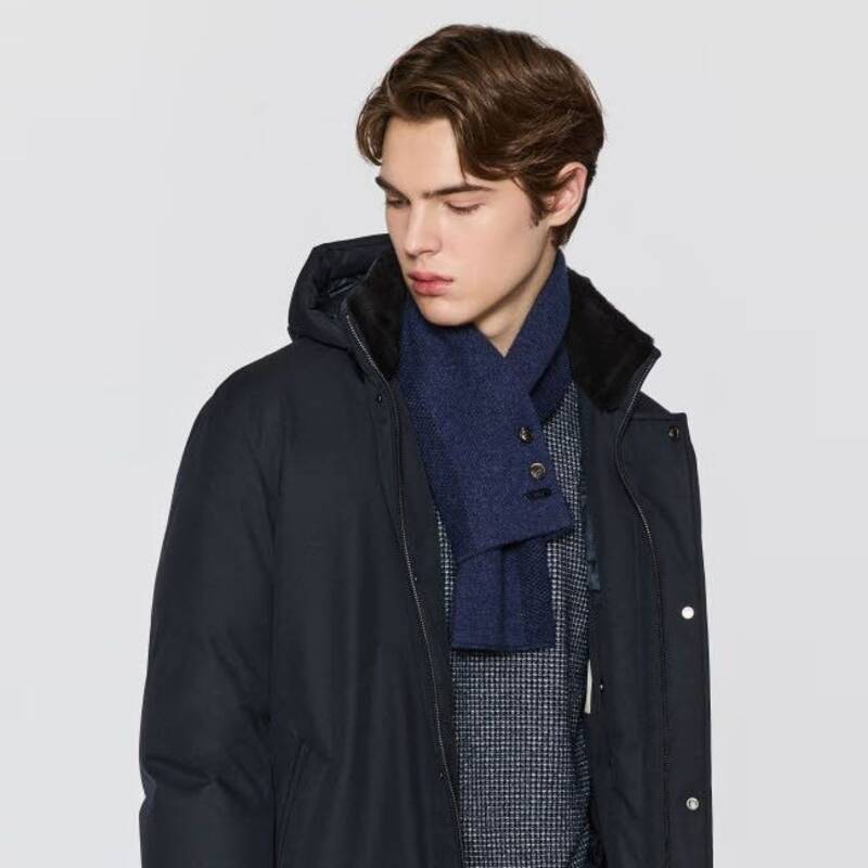 백화점 정품 닥스 맨 네이비 울캐시 니트고리 머플러(DMMU5F021N2)