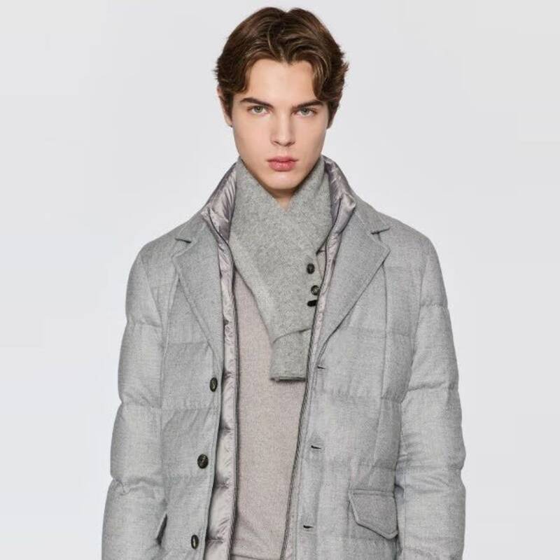 백화점 정품 닥스 맨 그레이 울캐시 니트고리 머플러(DMMU5F021G2)