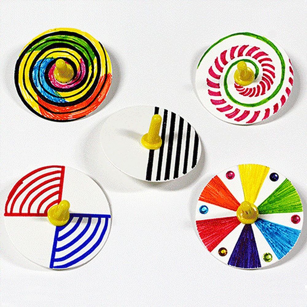 꾸미고 돌리고 착시팽이 10인세트/팽이만들기/만들기세트/색칠팽이/색칠놀이/착시현상/공작도구