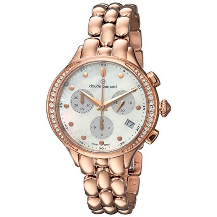끌로드베냐 클로드 버나드 Claude Bernard Dress Code Mother of Pearl Dial Chronograph Ladies Watch 10232 37RPM NA