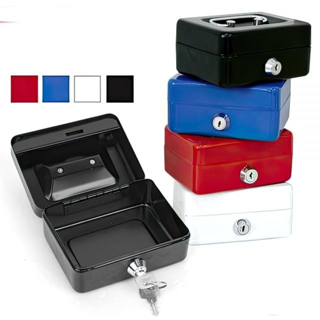 [오늘출발] (당일발송) 개인 동전통 상자 소형 현금 미니 캐쉬박스 철재  금고 가정용 돈통 열쇠
