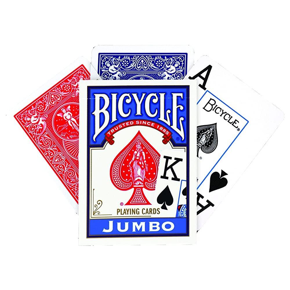 Bicycle US Playing Card Company 1004560 포커 사이즈 점보 인덱스 플레잉 카드 (레드 또는 블루)