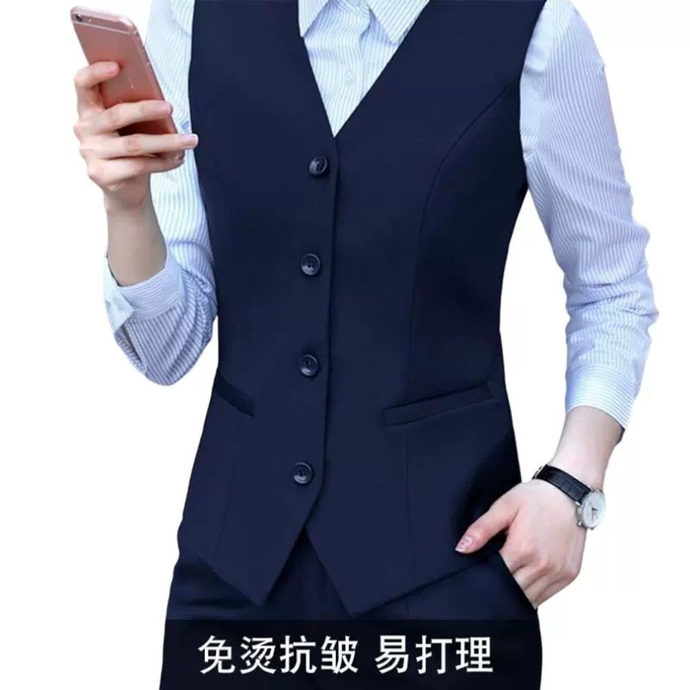 레스토랑 서빙복 유니폼 조끼 S 정장조끼 카지노 호텔 직원 캐 A. 네이비 블루 A. S