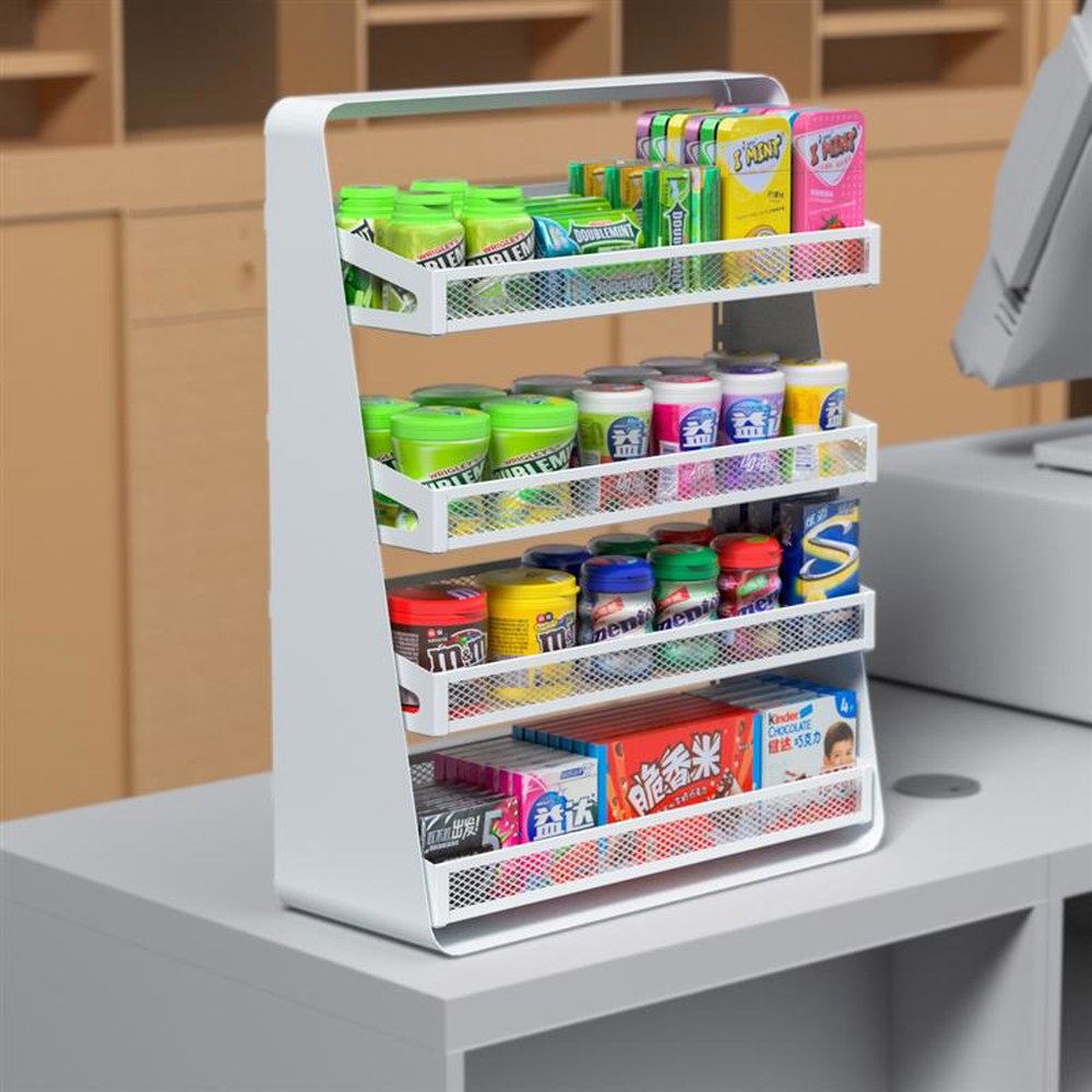 [오늘출발] 약국 진열대 팬트리 미니 카운터 사탕 펜트리 선반 3단 블랙 상품 탁상