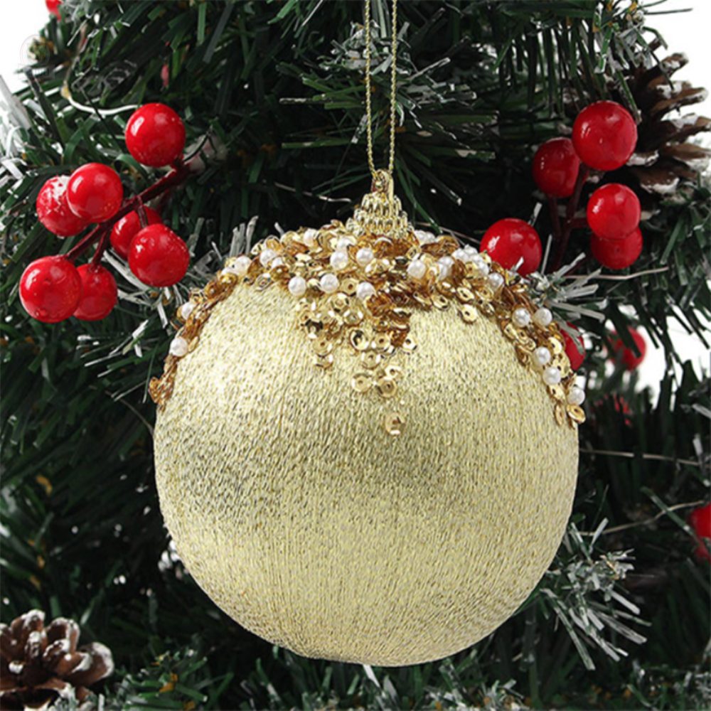 [오늘출발] 차니예니 로열골드 글리터 장식볼 2p세트10cm 실키진주 크리스마스실내장식 겨울인테리어소품 크리스마스파