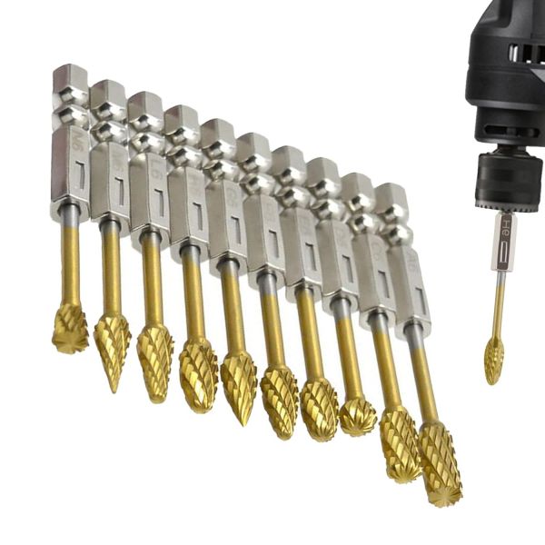 8854950 커팅 비트 초경 커터 공구 캇타 초경커터바세트 6.35mm 샹크 - 10종세트 탱스텐드릴래스프-다목적