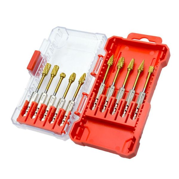 8859803 초경 커터 캇타 비트 공구 커팅 다이 그라인더 10종 세트 탱스텐드릴래스프-다목적 바비트 6.35mm