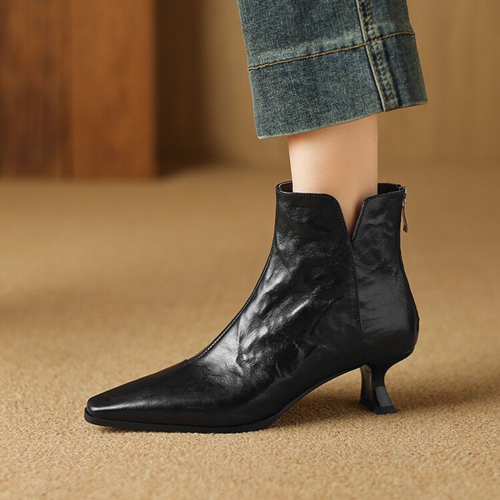 심쿵 여성 펌프스 섹시하고 스틸레토 고양이와 V 오픈토 겨울 뒷지퍼로 매치하기 좋은 편안한 패션부츠 OP4