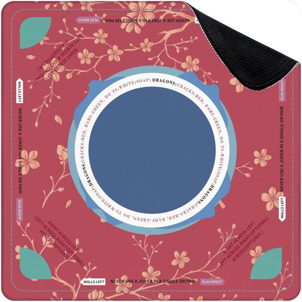 마작 매트 테이블 복숭아꽃 벚꽃 세트 격리 골든 플라워 315인치 x 미국 규칙 비슬립 소음 저감 게임 포커
