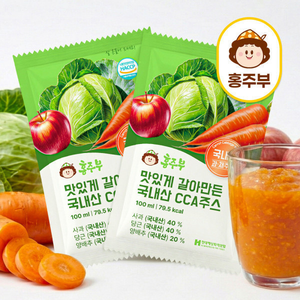 홍주부 CCA 주스 100ml X 30포 (30일분) / 국내산으로 갈아 만든 하루 한팩 CCA 주스