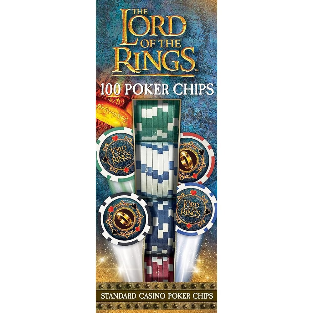 [오늘출발] 반지의 제왕 포커 칩 세트 - 게임의 밤을 위한 트레이 LOTR 수집품이 포함된 100피스 카지노 스타일의 걸작