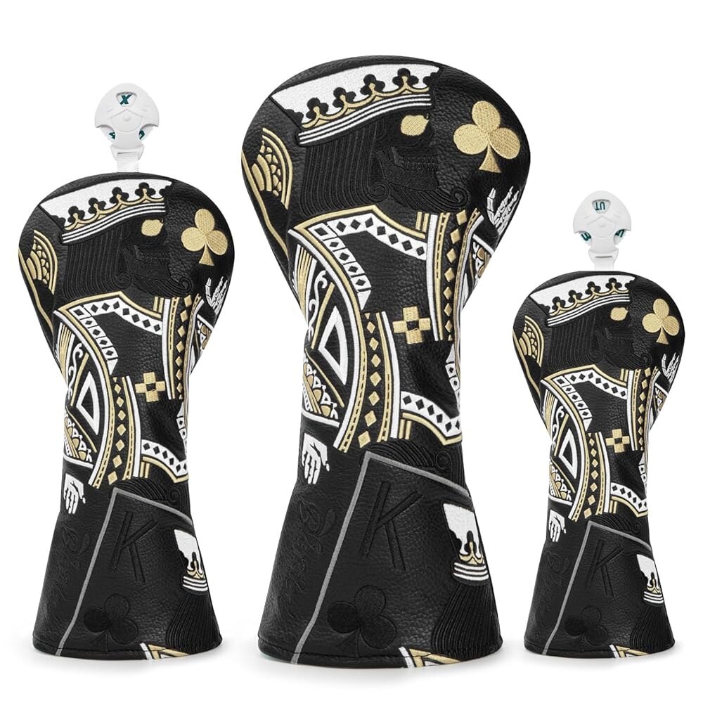 [오늘출발] 베어브레 골프 헤드 커버 블랙 포커 다이아몬드 킹 3 우드 헤드커버 드라이버 커버 패리웨이 하이브리드