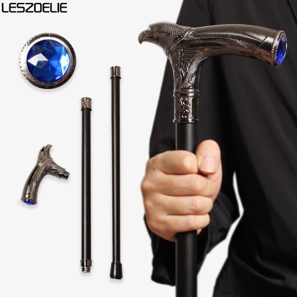 [오늘출발] 이글헤드 워킹 스틱 로얄 블루 다이아몬드 여성용 패셔너블 빈티지 남성용 우아한 스타일리시 워킹 스틱