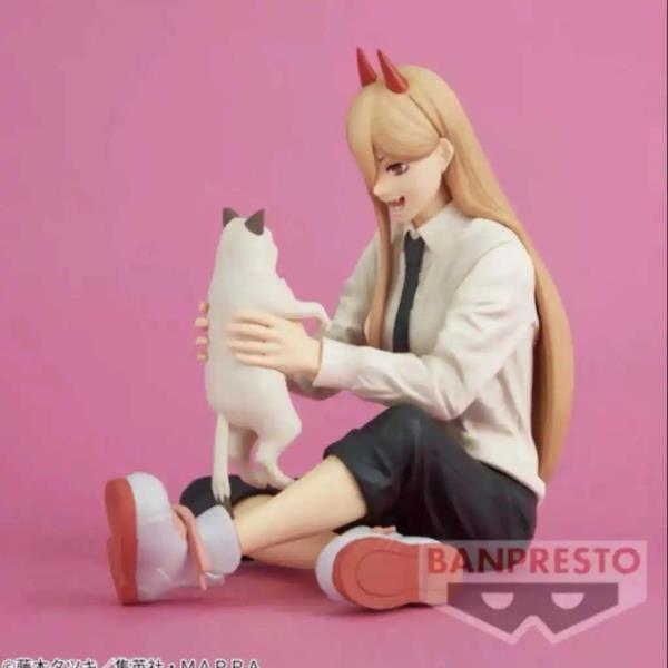 [오늘출발] 정품 체인소우맨 9cm 파워캣 휴식 시간 앉은 자세 수집용 모델 재고 있음