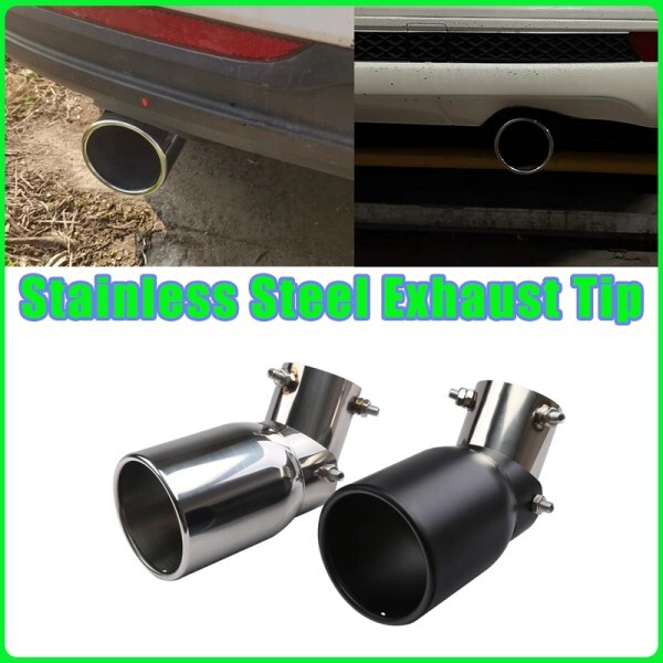 [오늘출발] 범용 스테인레스 스틸 배기 팁 63mm/3.5 89mm 자동차 SUV 조절 가능 볼트 온 싱글 롤 엣지 파이프