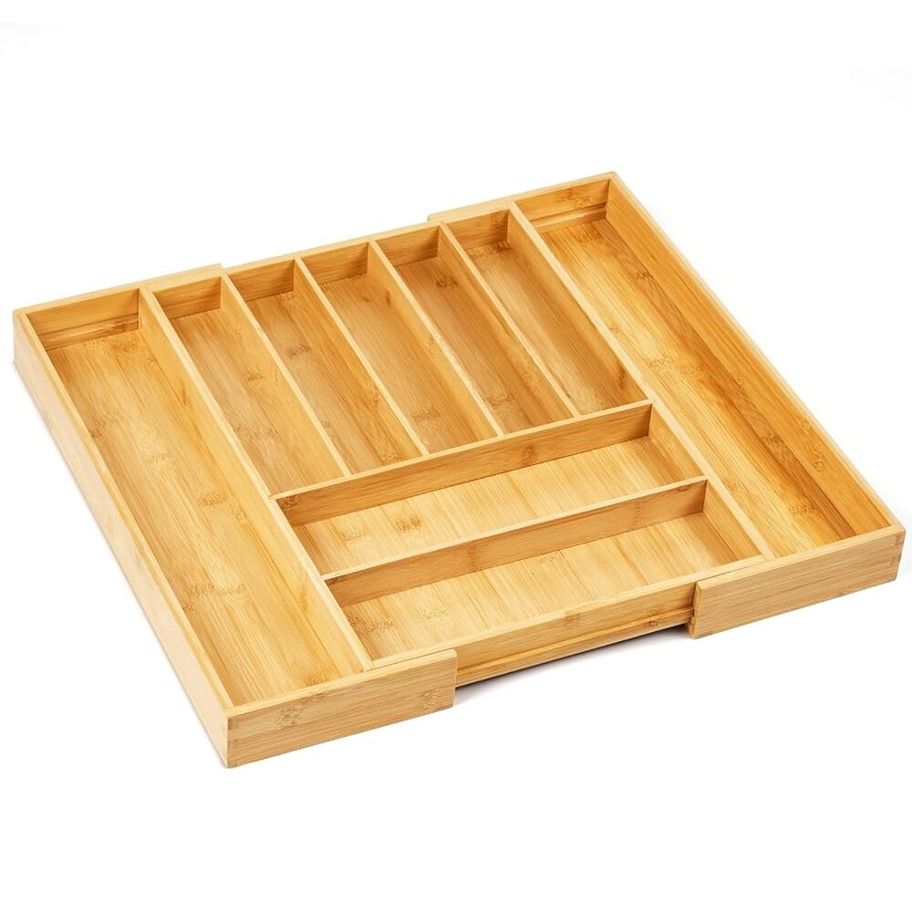 [오늘출발] 우폴라나 프리미엄 대나무 확장형 서랍 정리함 대형 조리기구용 7-9 슬롯 조절식 주방 서랍 정리함 주방