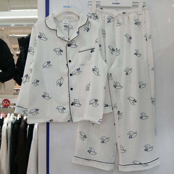 에꼴리에 (패플) 에꼴리에모다부평댕댕이 소프트 파자마 세트/26OP751WT_B
