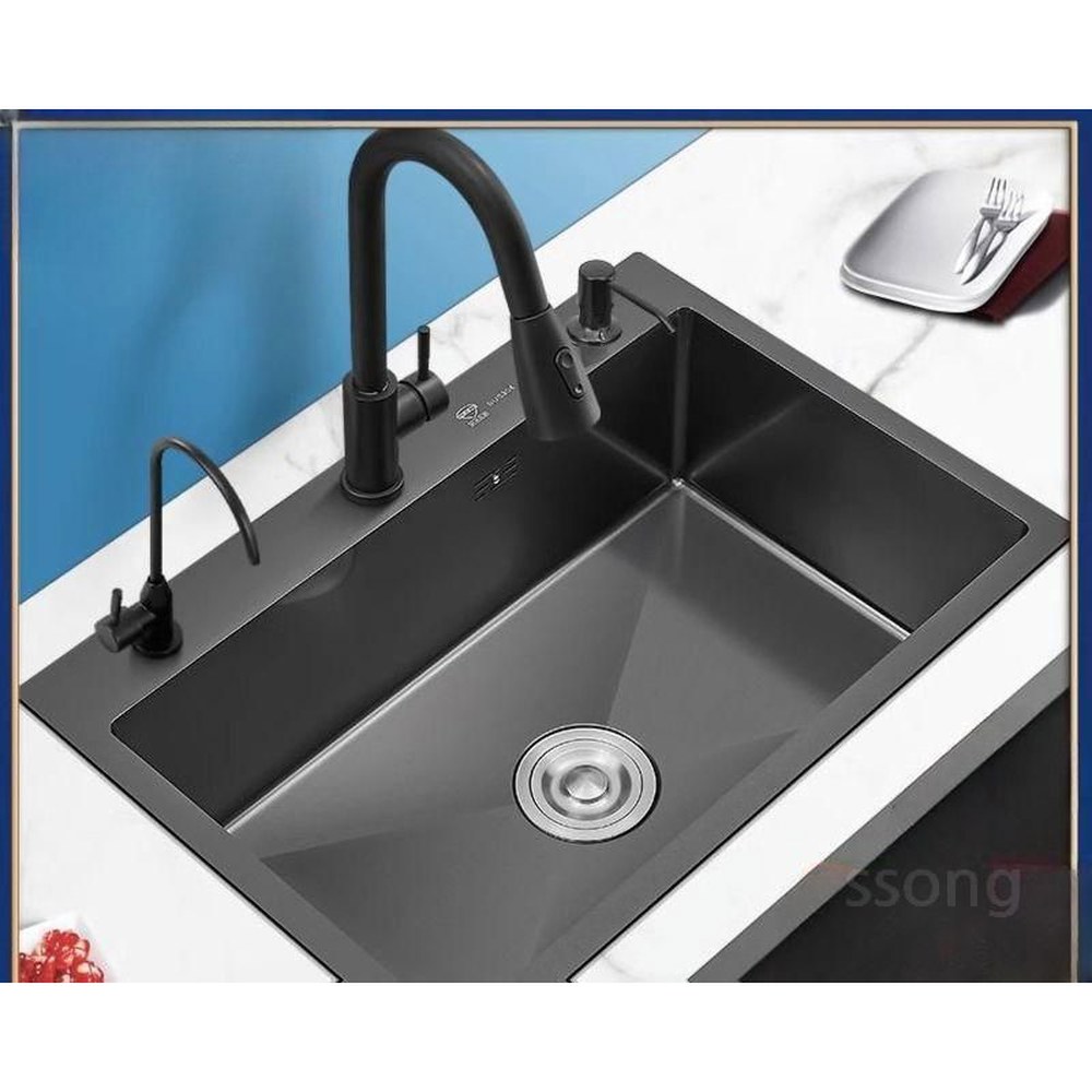 사각 싱크볼 씽크볼 블랙 캠핑카 냉수전 일체형 세트 엠보 탕비실 심플 싱글홈 싱크대교체