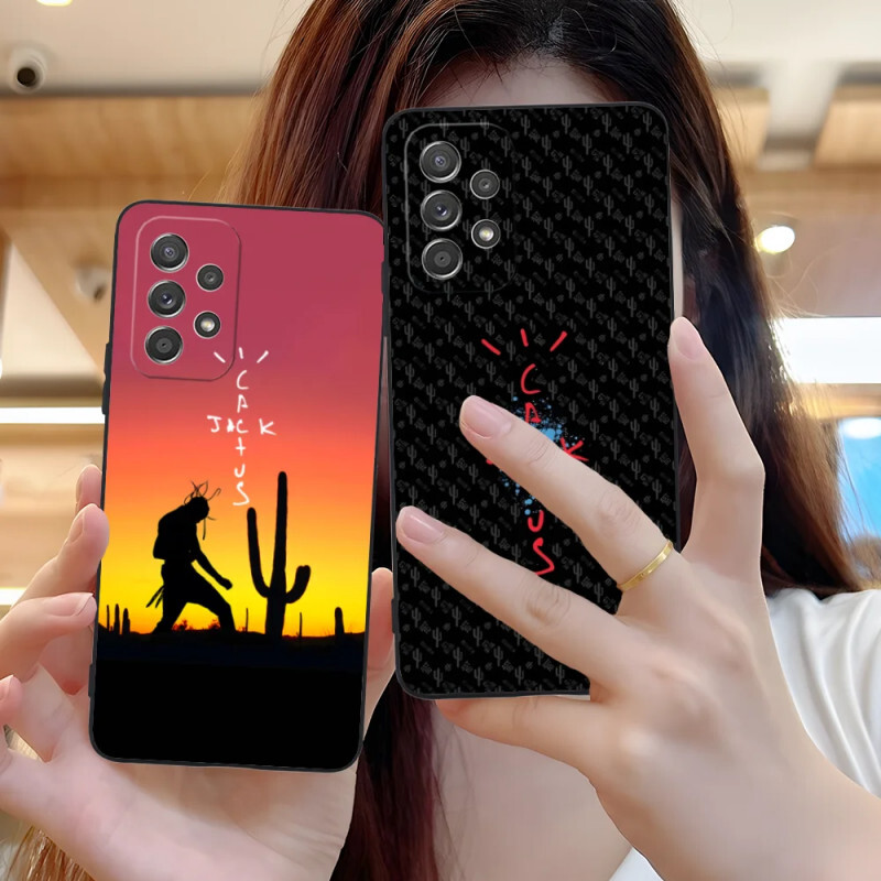모바일 잭 선인장 휴대폰 케이스 삼성 갤럭시 A73 72 71 70 55 54 53 52 35 34 32 23 14 13 5G 블랙 휴대폰