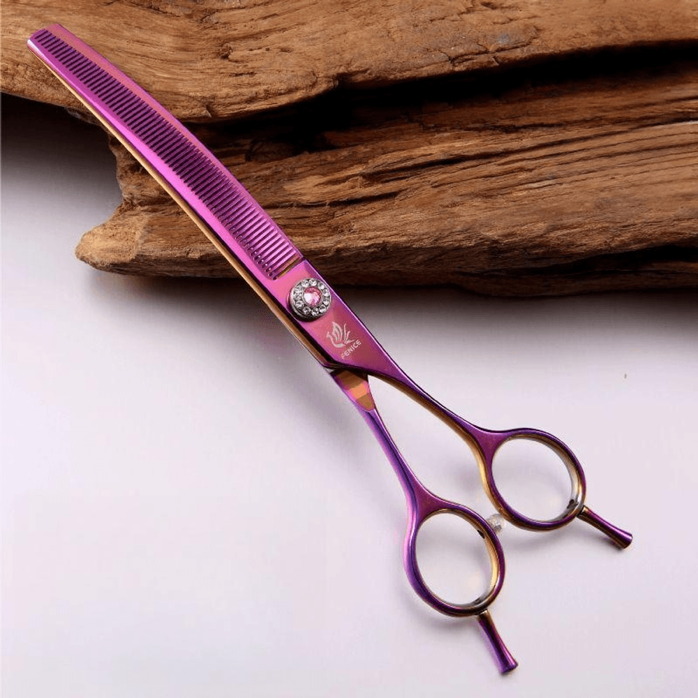 애견 미용가위 전문가용 커브숱 숱 손질 셀프 흑조 천양 요술가위 세트 도