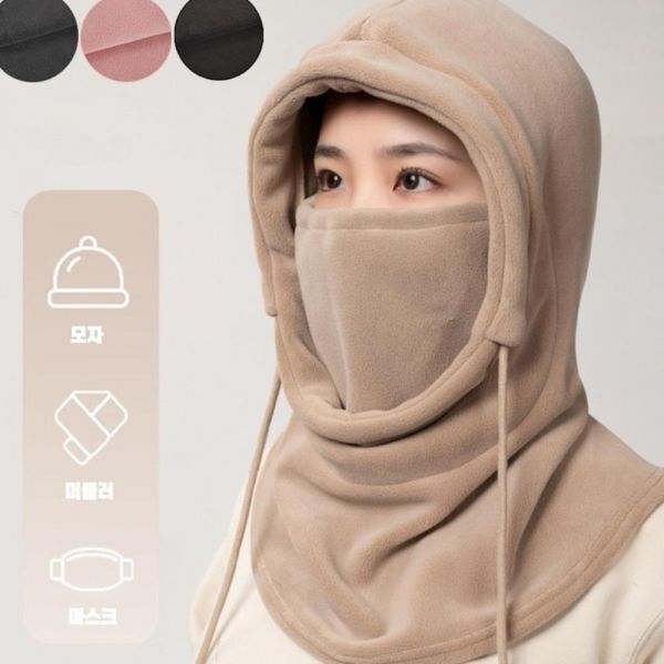 바라클라바 올인원 방한 후드 마스크 머플러 모자 바람막이 라이더 자전거 겨울 워머 PFW