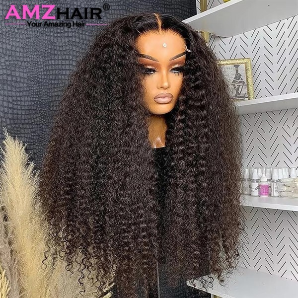 [오늘출발] 글루리스  컬리 13X4 레이스 프론탈  베트남산 인모 가발 프리 플러킹 딥 4X4 클로저