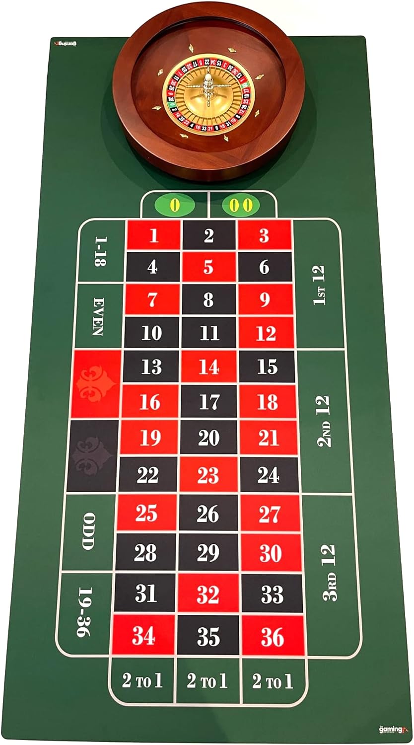 [오늘출발] 카지노 홈 게임의 밤을 위한 게이밍 매트 컴퍼니 룰렛 테이블 - 디럭스 베