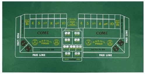 [오늘출발] BBG 디럭스 크랩스 카지노 스타일 테이블 펠트 레이아웃 - 풀 사이즈 72 x 36