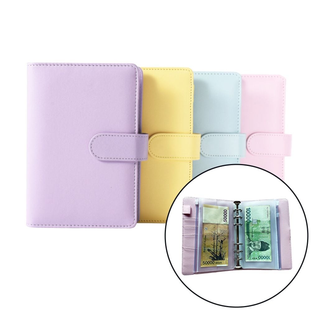 [오늘출발] (당일발송) 6공다이어리 A6 가계부속지 다이어리 머니포켓 줄라이크 현금 다이어리+지퍼백7매 육공 바인더