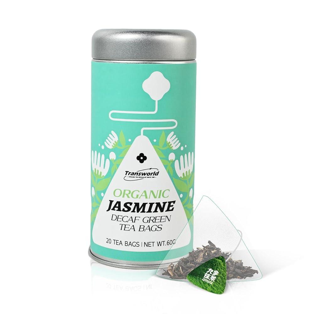 디카페인 자스민 티백 정통 순수 녹차 슈퍼 방어에 도움 물질 핫 아이스 티용 20개 815029