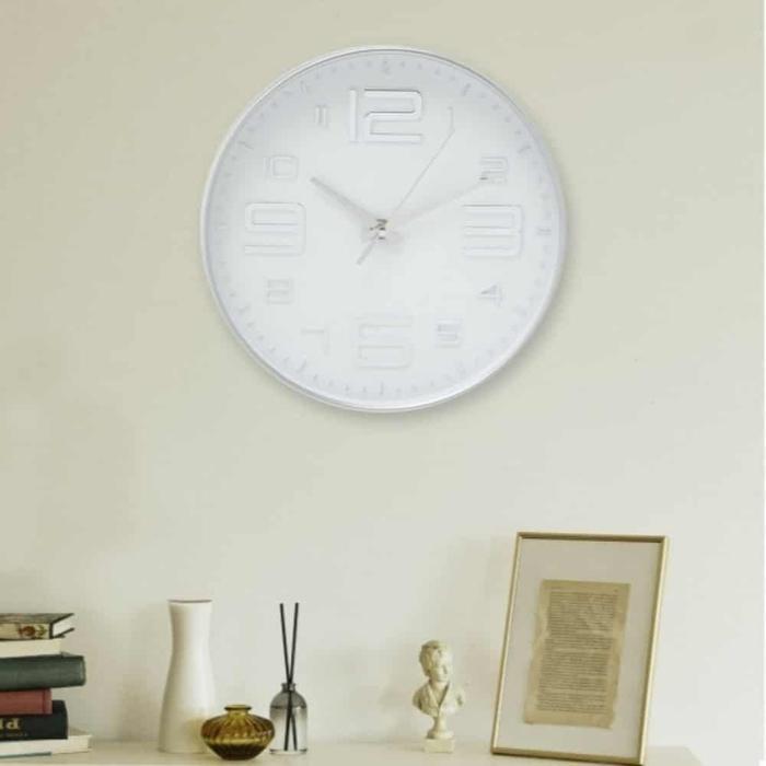 저소음 벽시알찬계(실버/화이트) 벽걸이시계 디자인벽시계